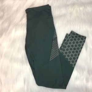 Army Green Patterned Champion Leggings Athletic